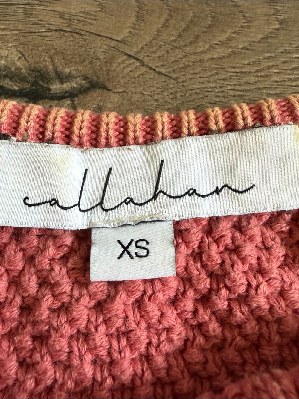 CALLAHAN Revolve Women's Pink Cable Knit Sweater - Boatneck - Size XS - Picture 3 of 9